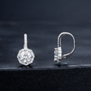 925 Sterling Silver Moissanite Earrings with Pavé Setting, 1.9x1.0cm for Women-3