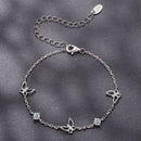 925 Sterling Silver White Gold Plated Bracelet with Moissanite, 15+6cm, for Women-3