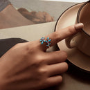925 Sterling Silver Enamel White Gold Plated Ring with CZ for Women-8