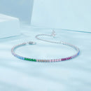 925 Sterling Silver Pave Setting White Gold Bracelet 160+60mm for Women-4
