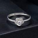 925 Sterling Silver White Gold Plated Moissanite Ring Size E for Women-5