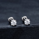 925 Sterling Silver Earrings with Moissanite in Style S, 0.5cm for Women-4
