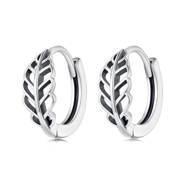 925 Sterling Silver Oxidized Earrings 12*5mm - 0