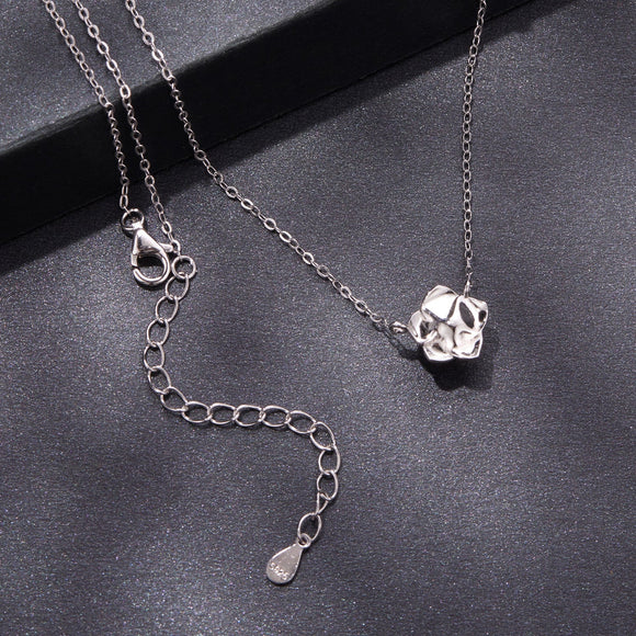 925 Sterling Silver Moissanite 0.5 Carat White Gold Plated Necklace for Women