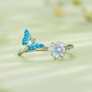 925 Sterling Silver Opal Nanometer Stone Plated Platinum Ring-5