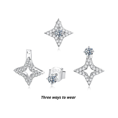 925 Sterling Silver Moissanite 0.1ct Earrings for Women - 0
