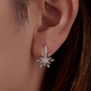 925 Sterling Silver Earrings with Pavé Setting CZ in White Gold for Women-5