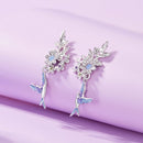 925 Sterling Silver Earrings with Nano Opal Stone and White Gold Plating-2
