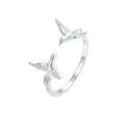 925 Sterling Silver Ring with White Gold Plating, 1.5mm Width-1