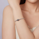 925 Sterling Silver Bracelet with CZ 17cm for Women-7