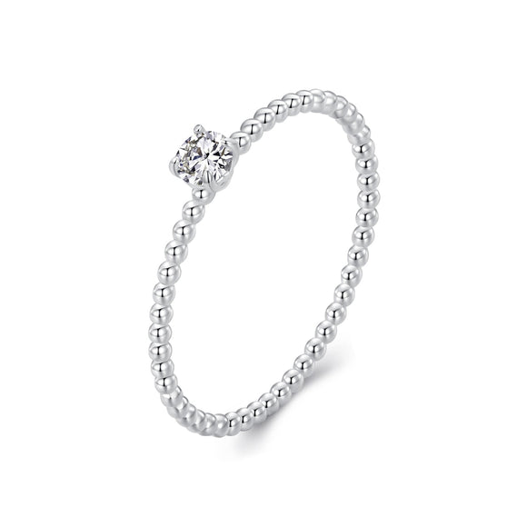 925 Sterling Silver 3mm Moissanite Ring for Women - Size 6