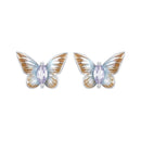 925 Sterling Silver Earrings with Enamel and Pavé Set CZ, 7x10mm, White Gold Plated for Women-1