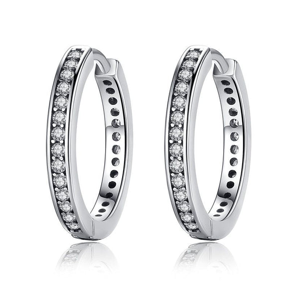 925 Sterling Silver Earrings with Pavé Setting CZ