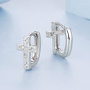 925 Sterling Silver Hoop Earrings with Pavé Setting CZ, 1.3x0.8cm, for Women-3