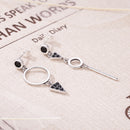 925 Sterling Silver Oxidized Pavé Setting CZ Earrings-5