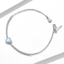 925 Sterling Silver Adjustable Bracelet with Translucent Opal and CZ for Women-2