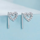 925 Sterling Silver Earrings with Pavé Setting and CZ - Size 10mm x 6mm-3