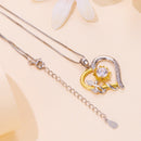 925 Sterling Silver Plated Gold Moissanite Necklace with Pavé Setting for Women-6
