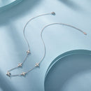 925 Sterling Silver + Moissanite Necklace with Plated White Gold - 40+5cm Length for Women-4