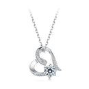 925 Sterling Silver Moissanite Necklace with Pendant and White Gold Plating for Women-1