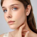 925 Sterling Silver Pavé Set CZ White Gold Plated Earrings for Women-7