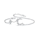 925 Sterling Silver CZ Bracelet with White Gold Plating, 150mm Length for Women-4