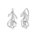 925 Sterling Silver Earrings with White Gold Plating and CZ-1
