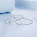 925 Sterling Silver CZ Bracelet with White Gold Plating, 150mm Length for Women-6