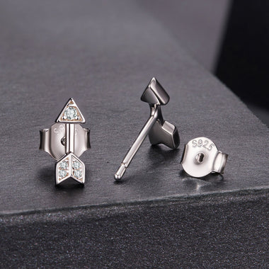 925 Sterling Silver 0.08ct and 0.12ct Moissanite Earrings in White Gold for Women - 0