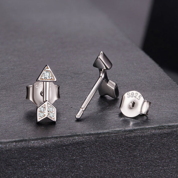 925 Sterling Silver 0.08ct and 0.12ct Moissanite Earrings in White Gold for Women