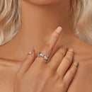 925 Sterling Silver 6.0 Size Pavé Setting CZ Ring for Women-5