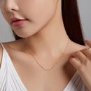 925 Sterling Silver Gold Plated 40cm Necklace for Women-2