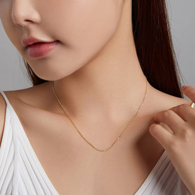 925 Sterling Silver Gold Plated 40cm Necklace for Women - 0