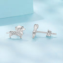 925 Sterling Silver Earrings with Pavé Setting and White Gold Plating for Women-4