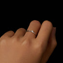 925 Sterling Silver Moissanite White Gold Plated Ring Size 6-6