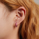 925 Sterling Silver Enamel CZ Earrings for Women, 1.2*0.3cm, Platinum Plated-6