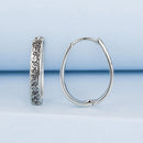 925 Sterling Silver Earrings for Women - 2.0*0.3cm, Inner Diameter 1.7cm, Oxidized Silver-3