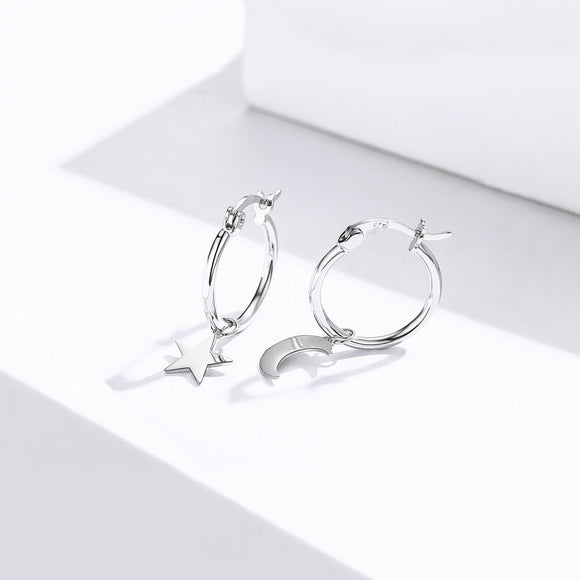 925 Sterling Silver Earrings 2.6x0.7cm for Women