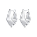 925 Sterling Silver White Gold Plated Earrings 14x6.5mm for Women-4