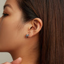 925 Sterling Silver Earrings with Pavé Setting and Oxidized Finish for Women-7