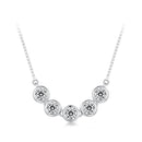 925 Sterling Silver 4mm Moissanite Plated Platinum Necklace for Women-2