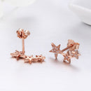 925 Sterling Silver Plated Rose Gold Pavé Setting CZ Earrings for Women-4