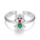 925 Sterling Silver Enamel Pavé CZ Ring-3