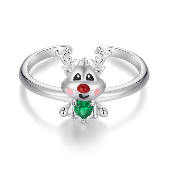 925 Sterling Silver Enamel Pavé CZ Ring
