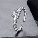 925 Sterling Silver Moissanite 0.65 Carat Ring for Women Size E-4