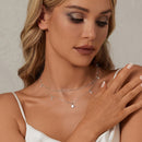 925 Sterling Silver Plated White Gold Moissanite Necklace 400+50mm for Women-7