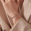 925 Sterling Silver 16+5cm White Gold Plated Heart Bracelet for Women-7