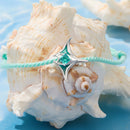 925 Sterling Silver Adjustable Bracelet with Enamel and Transparent Glass Pendant for Women-2
