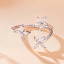 925 Sterling Silver Pavé Setting CZ White Gold Ring for Women-3