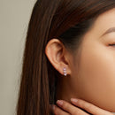 925 Sterling Silver Earrings with Transparent Glass for Women-5